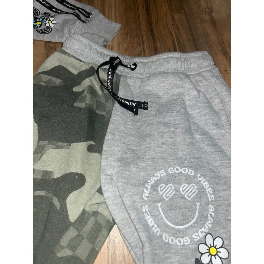 Girls Justice Sport‎ Cropped Hoodie and Sweatpants, Camo/Gray, X Small